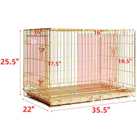 24-42" Collapsible Copper Gold Dog Crate GLD24-42