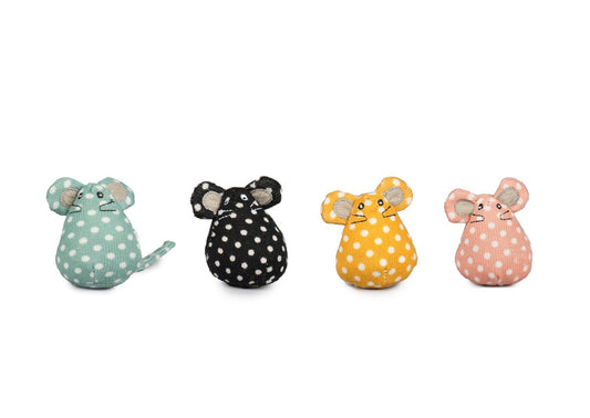 HuggleKats® Polka Dot Mice Bucket of Cat Toys, 16 Pack - BIG FRENCHIES