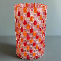 Clear, Red, and Orange Modular Vase – Built with LEGO®-Compatible Bricks - BIG FRENCHIES
