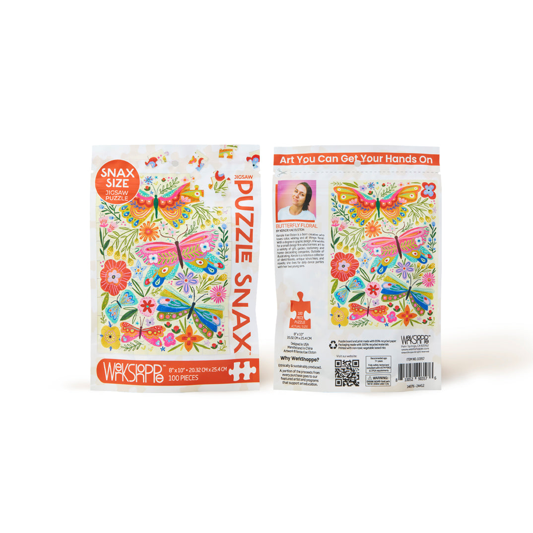 Butterfly Floral 100 Piece Puzzle Snax - BIG FRENCHIES
