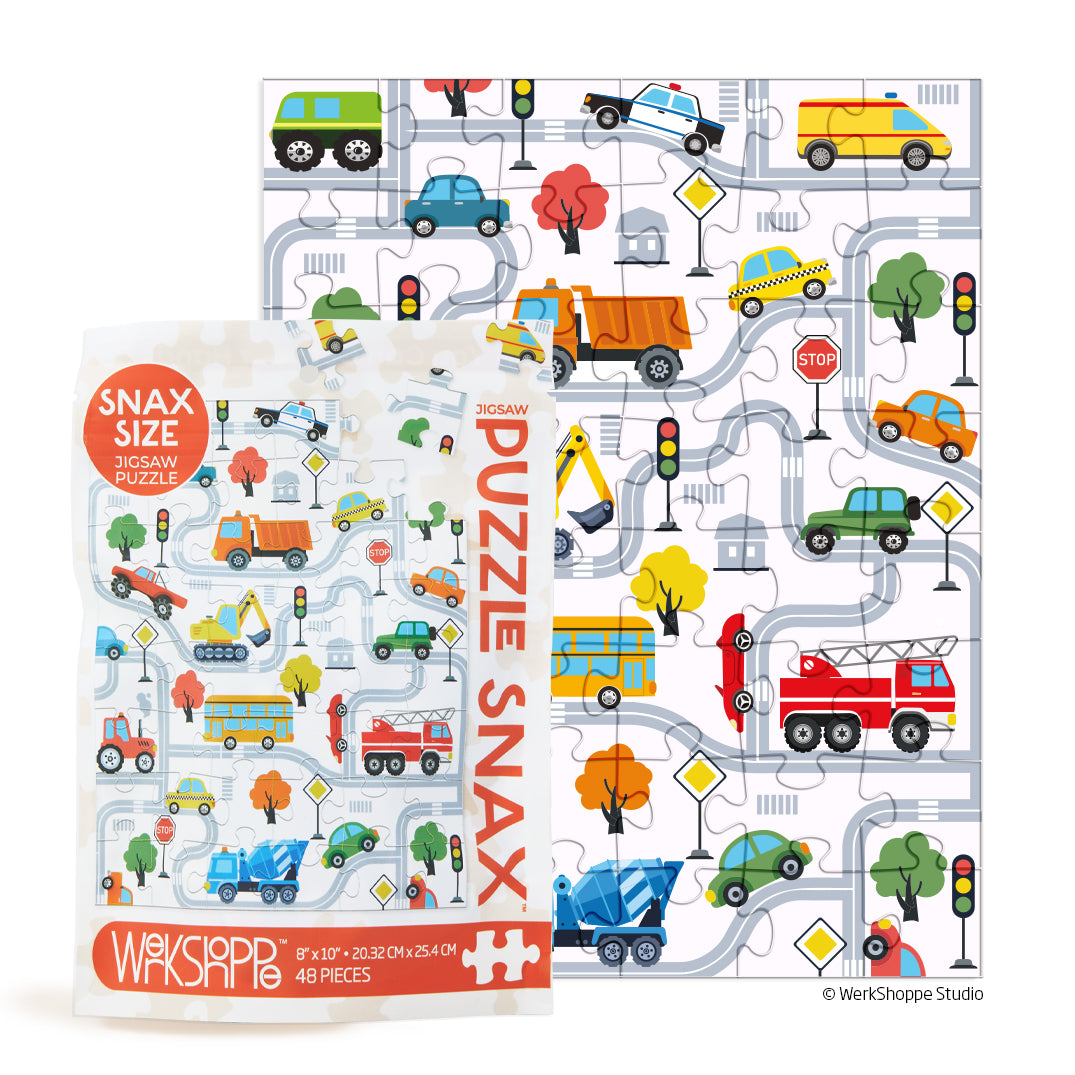 Trucks and Transportation 48 Puzzle Piece Snax - BIG FRENCHIES