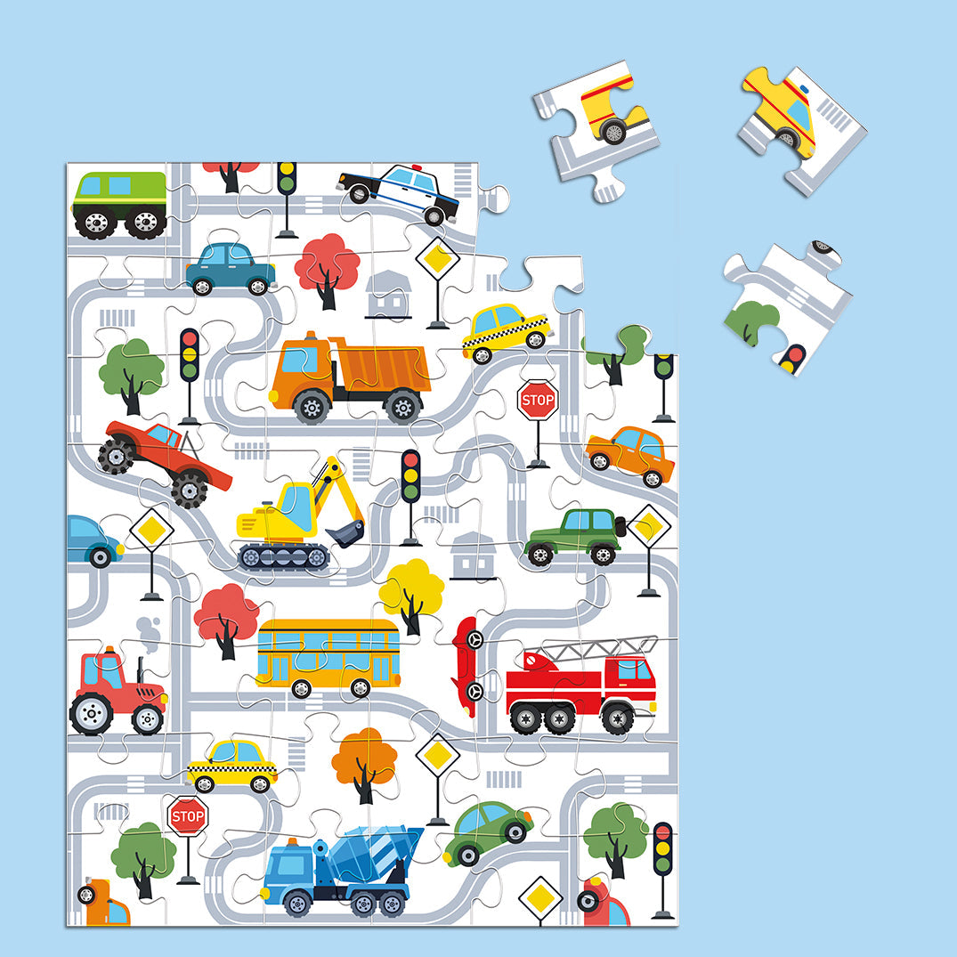 Trucks and Transportation 48 Puzzle Piece Snax - BIG FRENCHIES