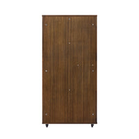 Basia Indoor Rubber Wood Cat Cabinet with Wheels, Ventilated Indoor Cat Condo with Multi-Level Shelves & Lockable Door, 