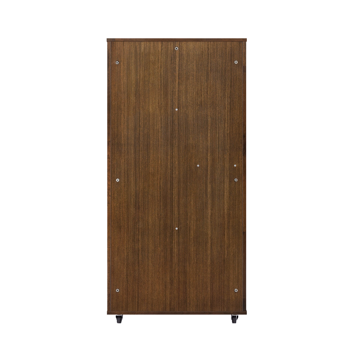 Basia Indoor Rubber Wood Cat Cabinet with Wheels, Ventilated Indoor Cat Condo with Multi-Level Shelves & Lockable Door, 