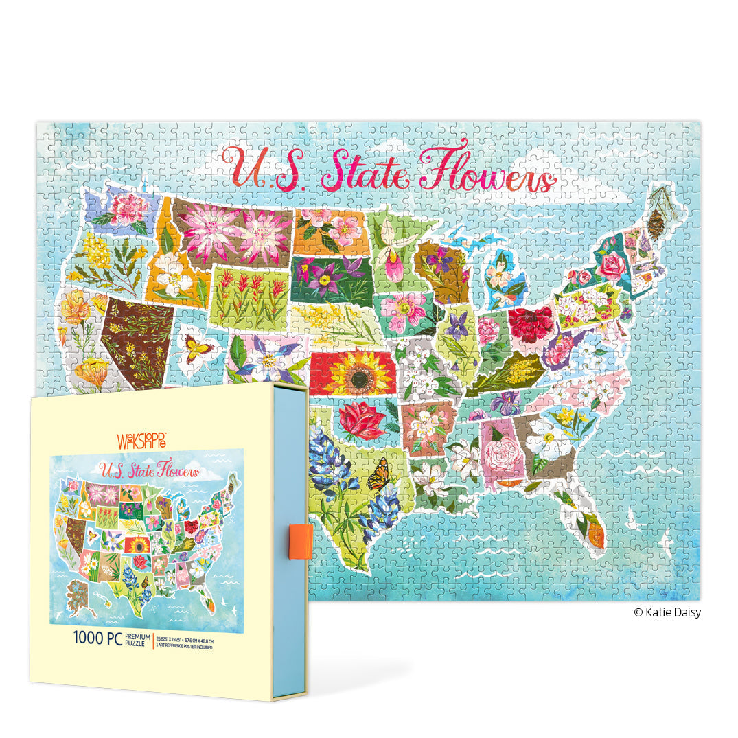 U.S. State Flowers 1000 Piece Puzzle - BIG FRENCHIES