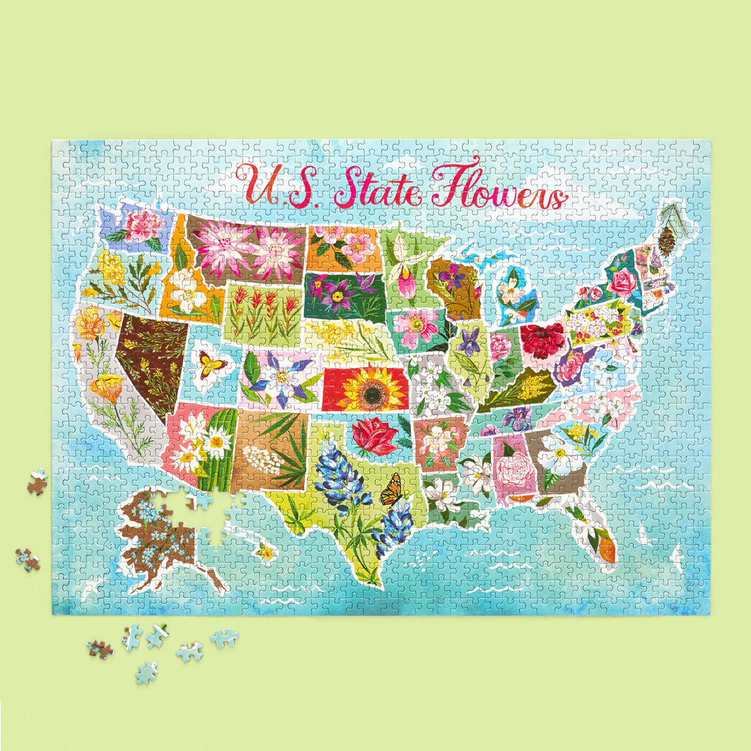 U.S. State Flowers 1000 Piece Puzzle - BIG FRENCHIES