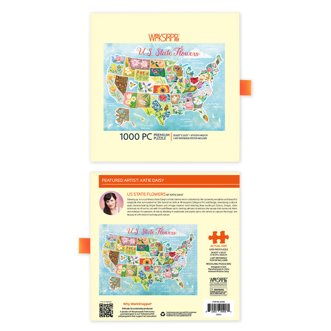 U.S. State Flowers 1000 Piece Puzzle - BIG FRENCHIES