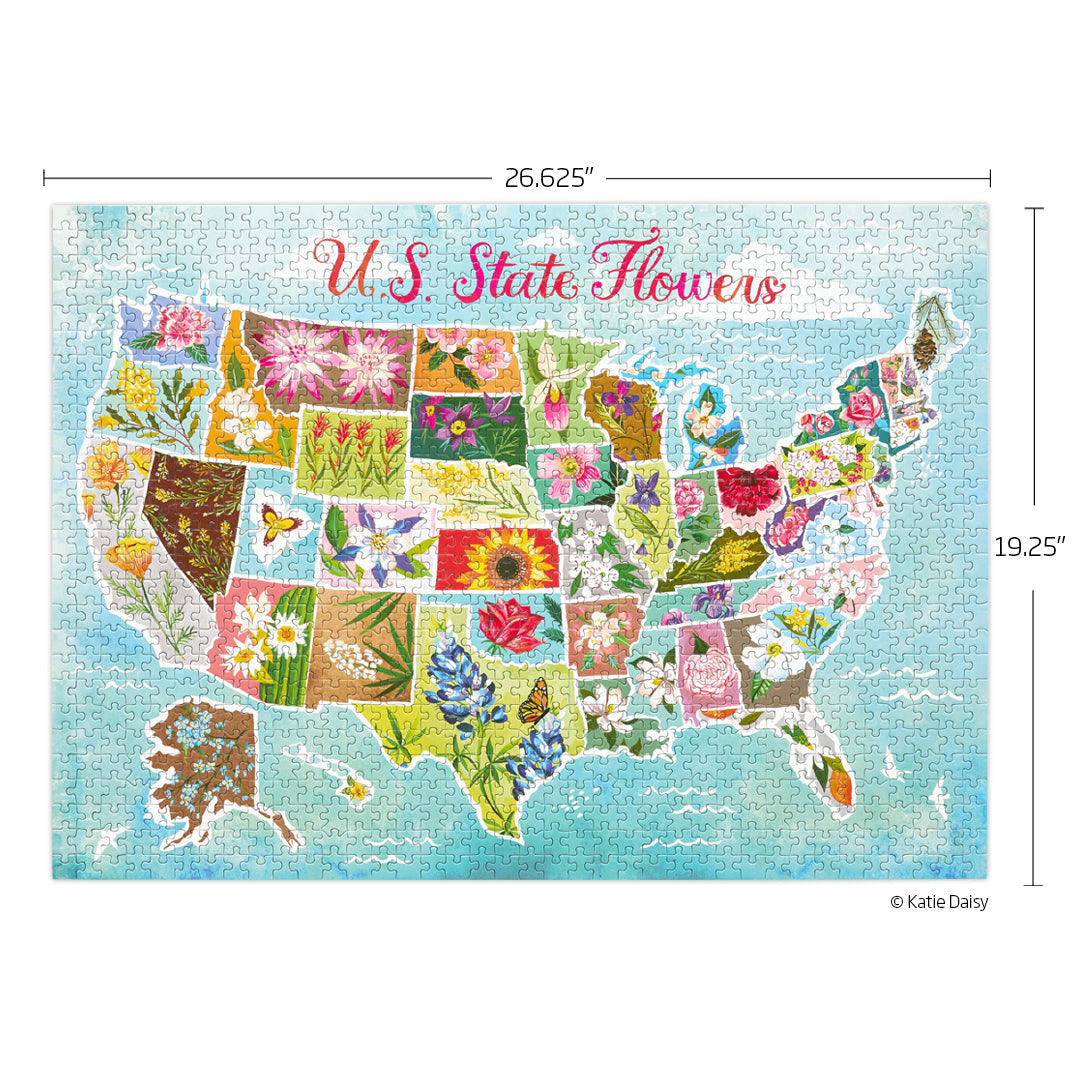 U.S. State Flowers 1000 Piece Puzzle - BIG FRENCHIES