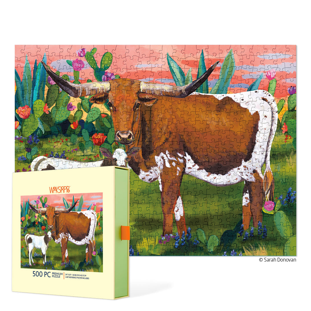 Longhorns 500 Piece Puzzle - BIG FRENCHIES
