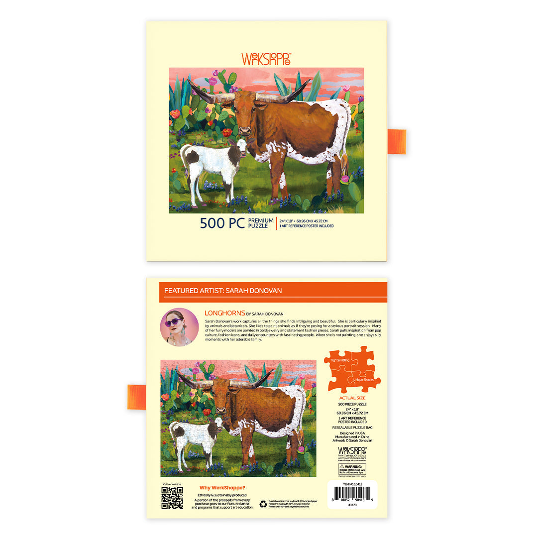 Longhorns 500 Piece Puzzle - BIG FRENCHIES