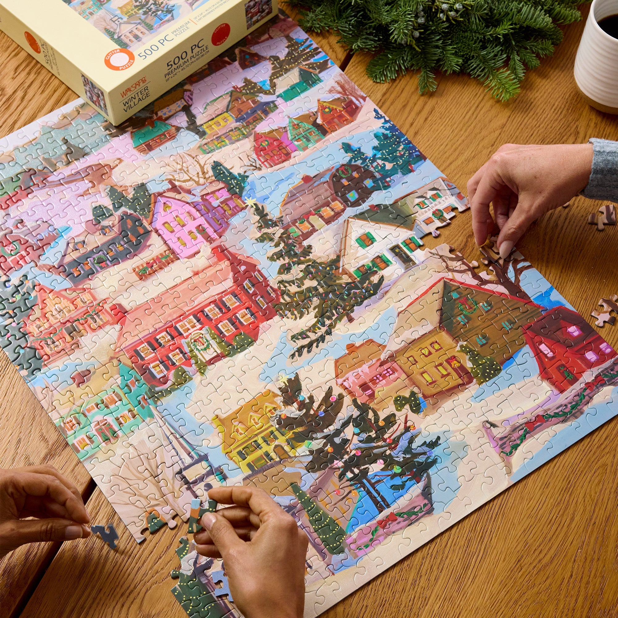 Winter Village 500 Piece Puzzle - BIG FRENCHIES