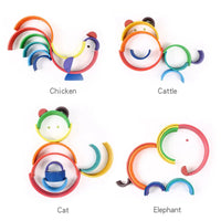12-Piece Large Wooden Rainbow Stacking Blocks – Primary Colors | Pine or Linden Wood Options - BIG FRENCHIES