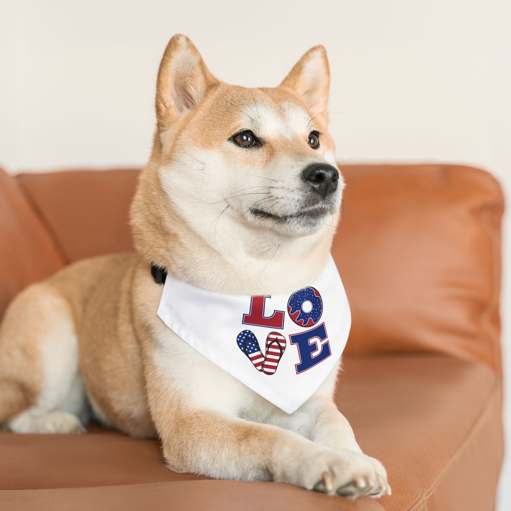 Patriotic Pet Bandana Collar - Celebrate Love, Perfect for July 4th, Dog Lovers, Pet Fashion, Cute Dog Accessories - BIG FRENCHIES