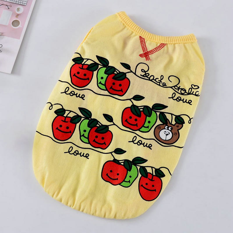 Apple Print Dog Tank + Lightweight & Cute Summer Style-Pet Apparel-BIG FRENCHIES-Jane's Pet Boutique