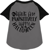 Pawsitively Happy Halloween Pet Raglan Shirt