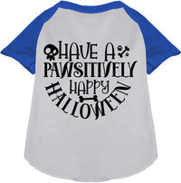 Pawsitively Happy Halloween Pet Raglan Shirt