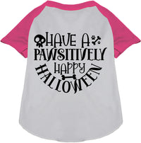 Pawsitively Happy Halloween Pet Raglan Shirt
