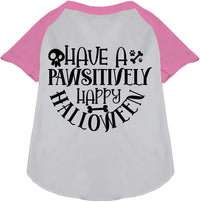 Pawsitively Happy Halloween Pet Raglan Shirt