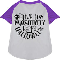 Pawsitively Happy Halloween Pet Raglan Shirt