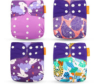 4pcs/set Washable Eco-Friendly Cloth Diaper Cover Adjustable Nappy Cloth Diapers Cloth Nappy For Baby Boys and Grils Baby - BIG FRENCHIES