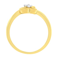 14KT Yellow Gold 1/20 ctw. Dual Heart Diamond Ring (K-L, I1-I2) - Size 7