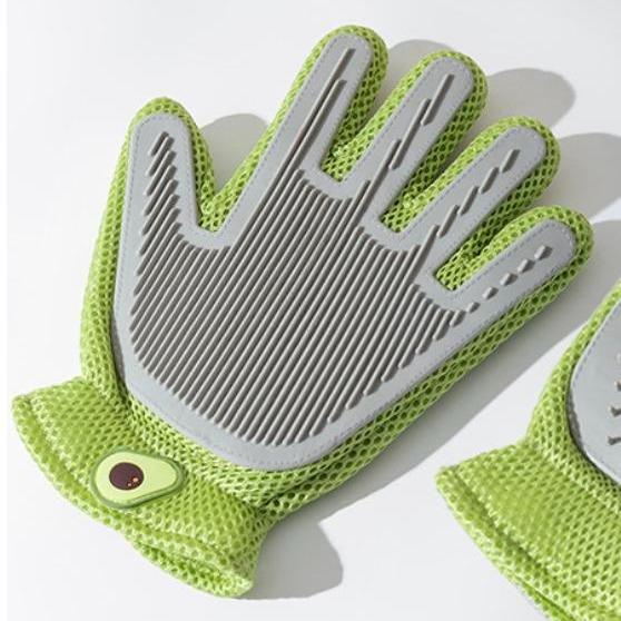 2-in-1 Pet Grooming Gloves & Brushes For Cats And Dogs High-Efficiency Hair Removal & Massage GlovesDouble-Sided Hair Re