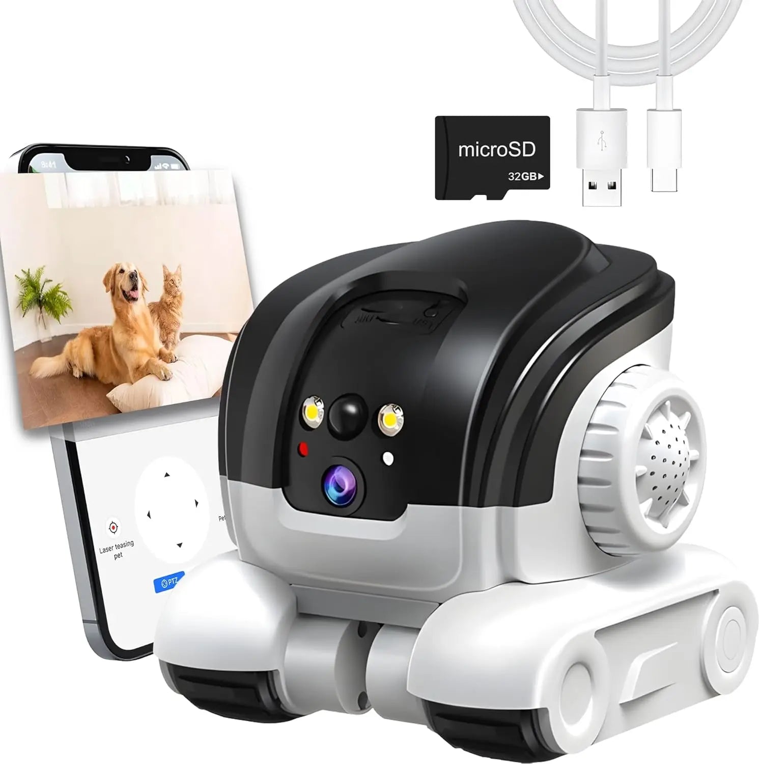 1080P Smart Pet Camera WiFi Robot 2-Way Audio Night Vision Motion Tracking(2026) - BIG FRENCHIES