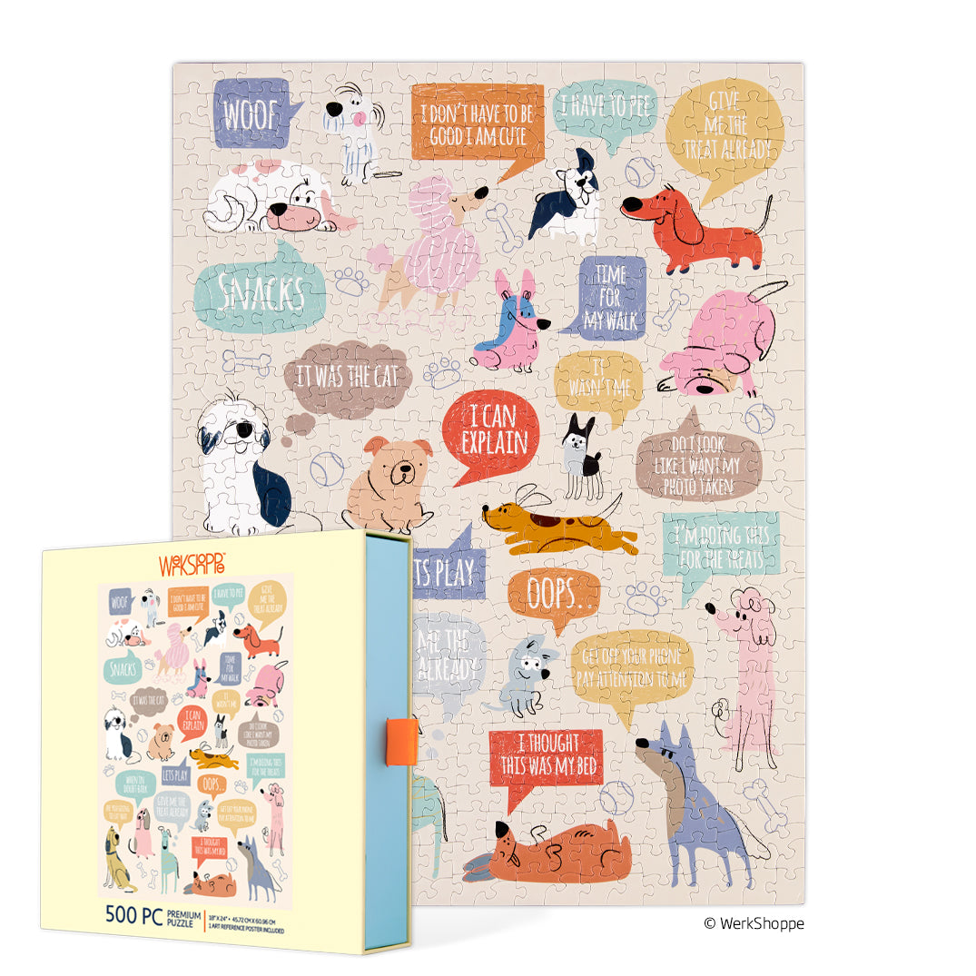 If Dogs Could Talk 500 Piece Puzzle - BIG FRENCHIES