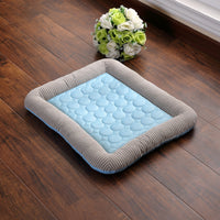 Pet Cooling Pad Bed For Dogs Cats Puppy Kitten Cool Mat Pet Blanket Ice Silk Material Soft For Summer Sleeping Blue Brea