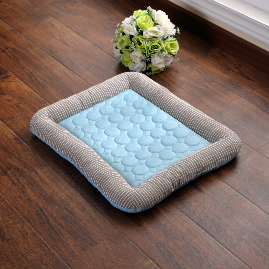 Pet Cooling Pad Bed For Dogs Cats Puppy Kitten Cool Mat Pet Blanket Ice Silk Material Soft For Summer Sleeping Blue Brea