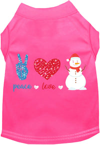 Peace, Love, and Snow Pet Shirt