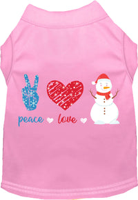 Peace, Love, and Snow Pet Shirt