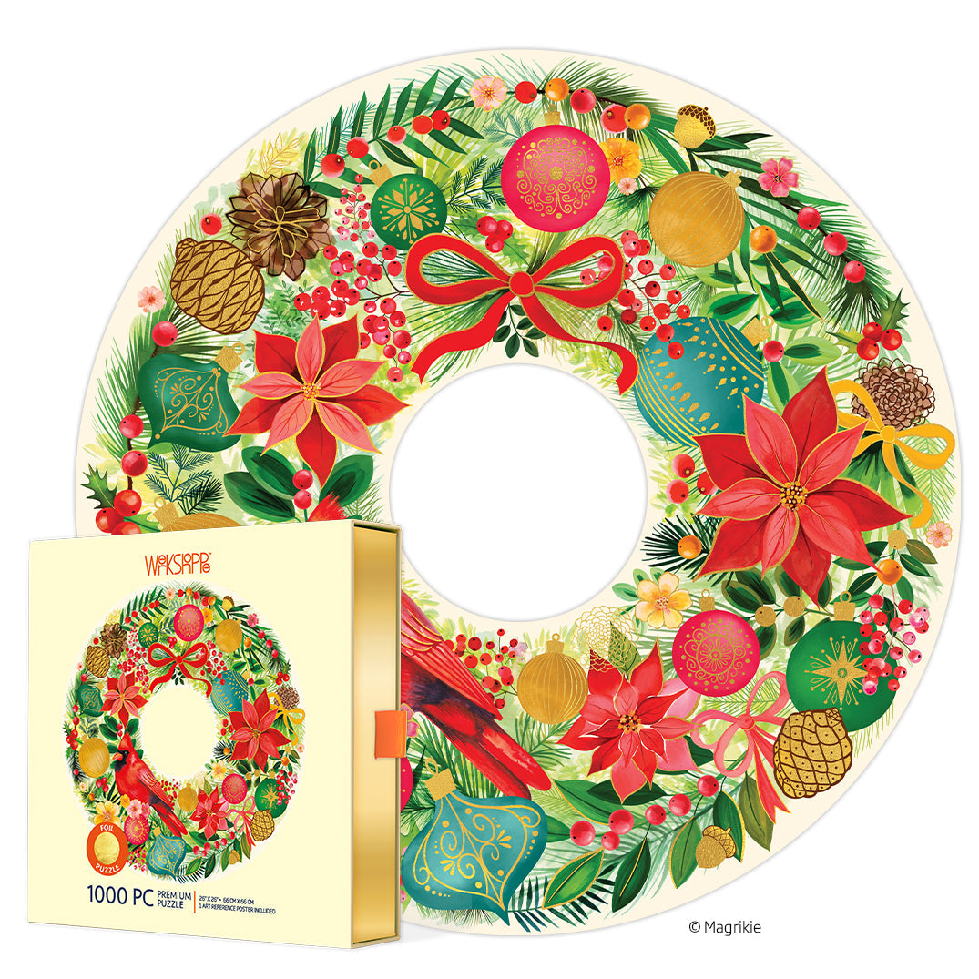 Holiday Wreath 1000 Piece Puzzle - BIG FRENCHIES