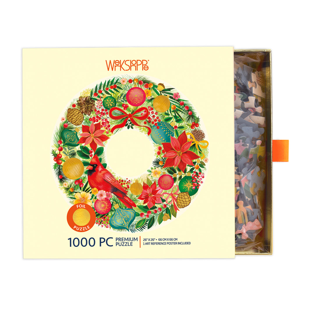 Holiday Wreath 1000 Piece Puzzle - BIG FRENCHIES
