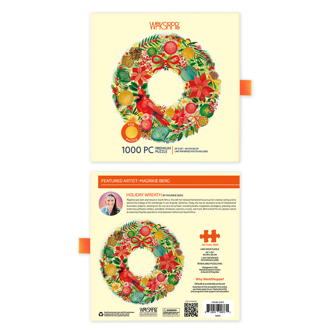 Holiday Wreath 1000 Piece Puzzle - BIG FRENCHIES