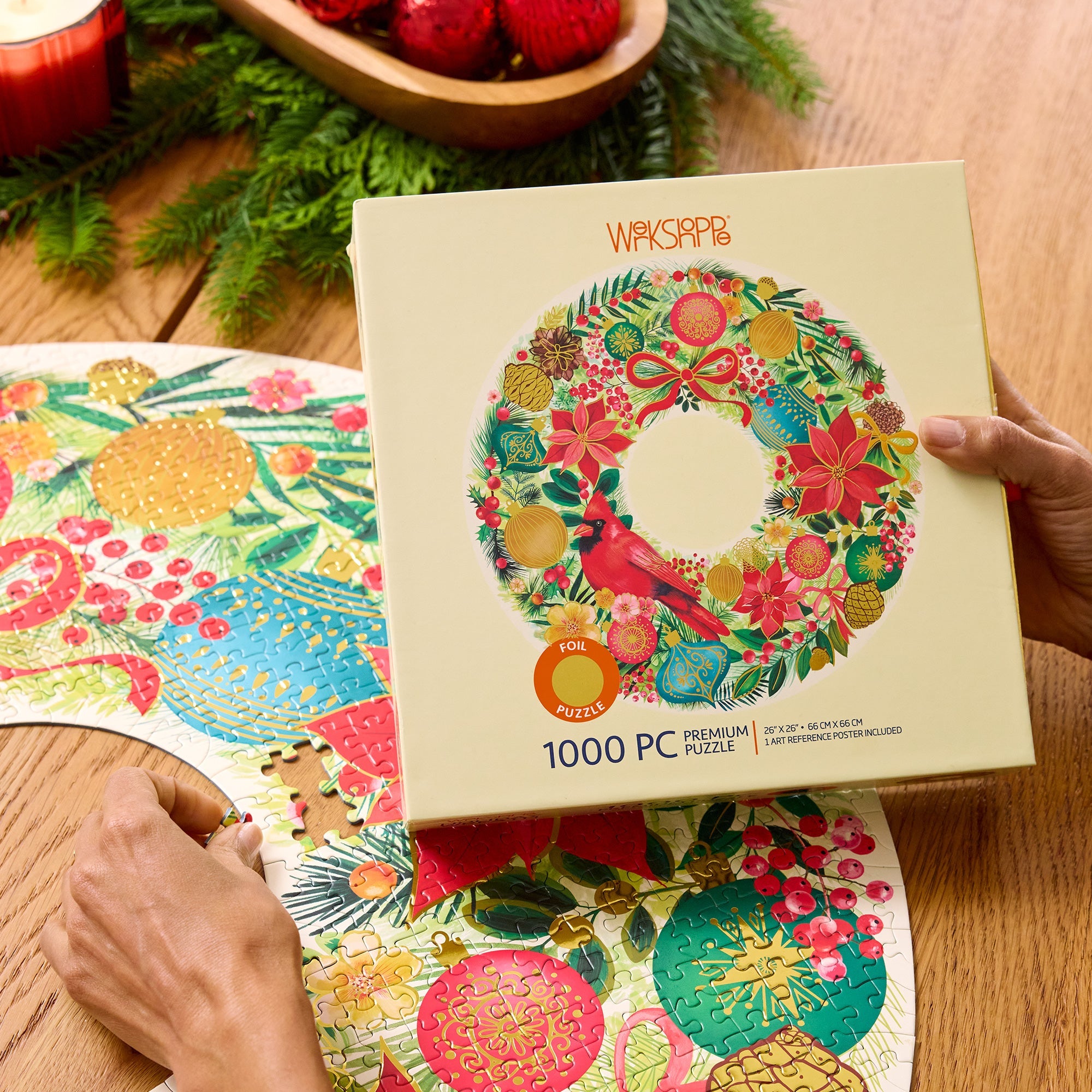 Holiday Wreath 1000 Piece Puzzle - BIG FRENCHIES