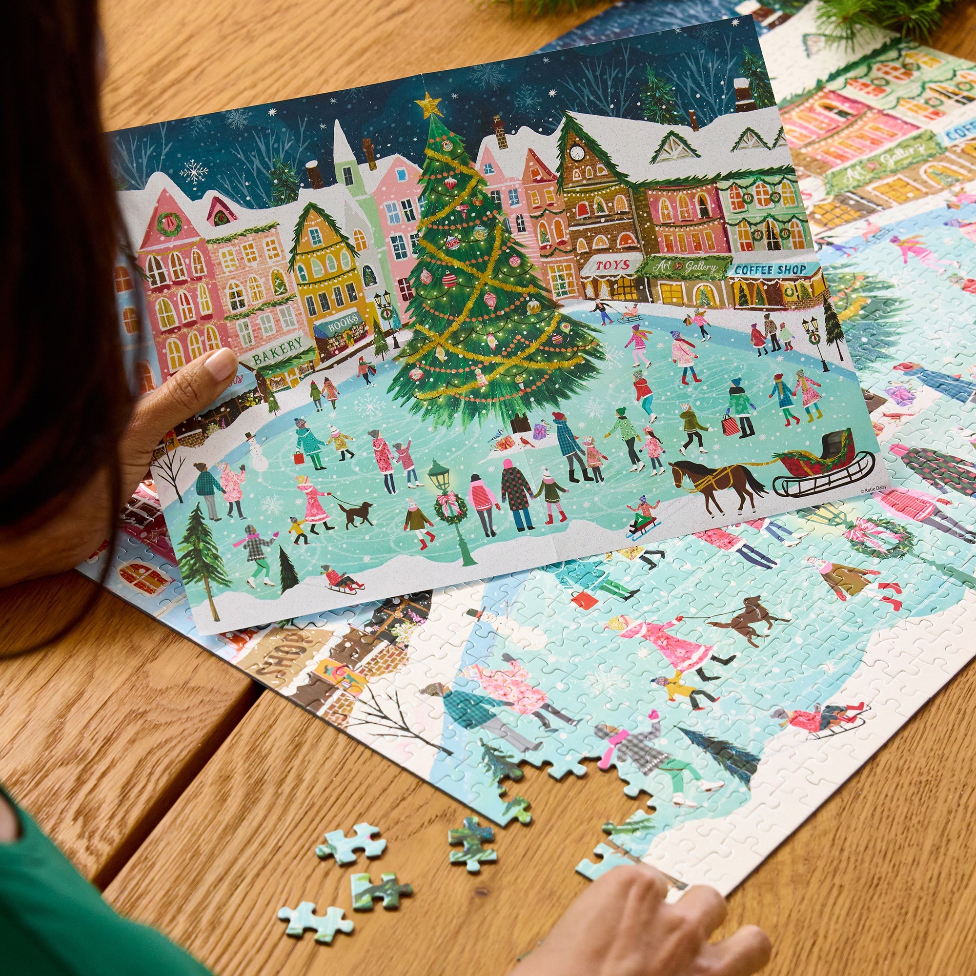 Town Square 1000 Piece Puzzle - BIG FRENCHIES