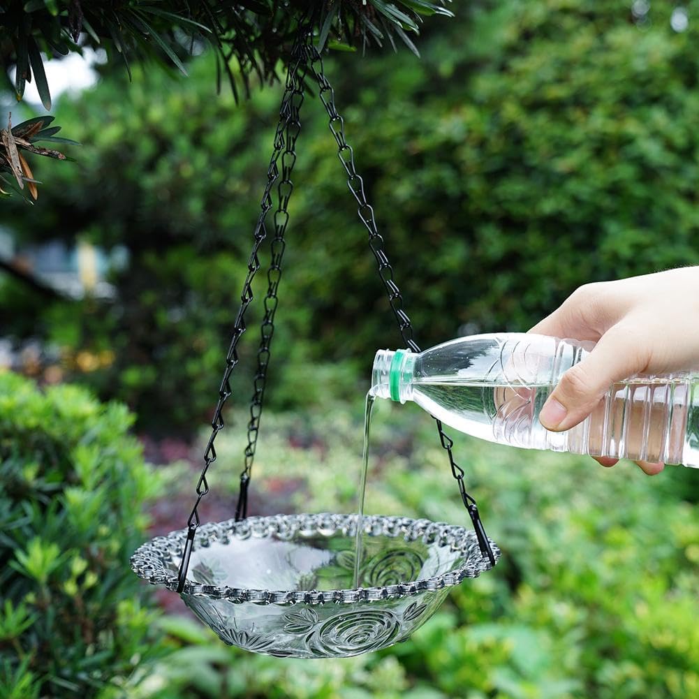 Hanging Bird Baths And Feeders For Outdoors, Plastic Bird Water Bowls For Garden And Yard Use