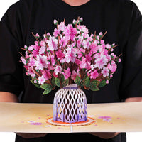 HugePop Cherry Blossom Pop Up Flower Bouquet with Detachable Flowers