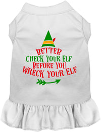 Check Your Elf Christmas Pet Dress