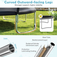 10FT Outdoor Trampoline Heavy-Duty Recreational Trampoline with Safety Enclosure Net
