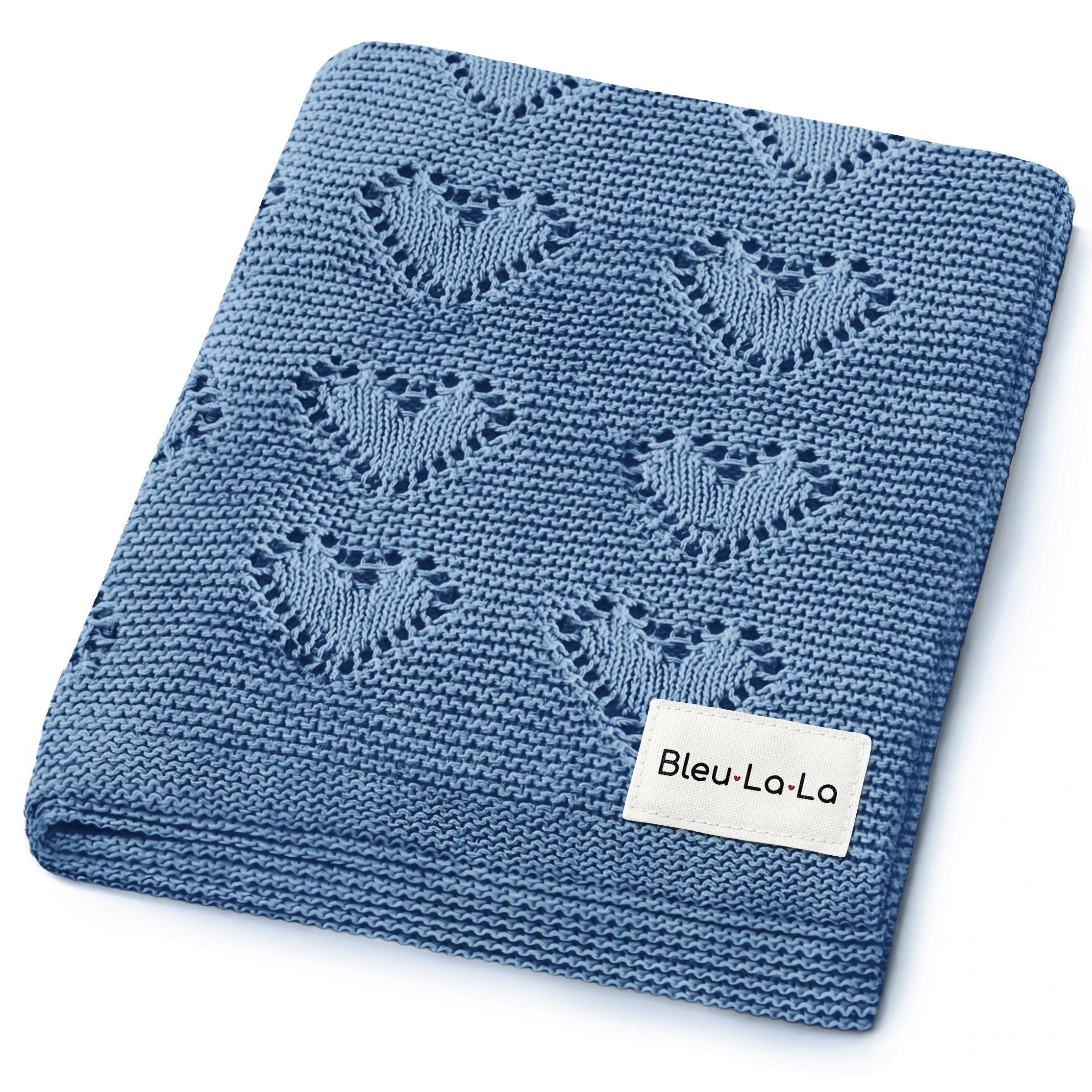 100% Cotton Luxury Knit Heart Swaddle Baby Blanket