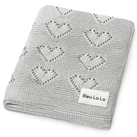 100% Cotton Luxury Knit Heart Swaddle Baby Blanket