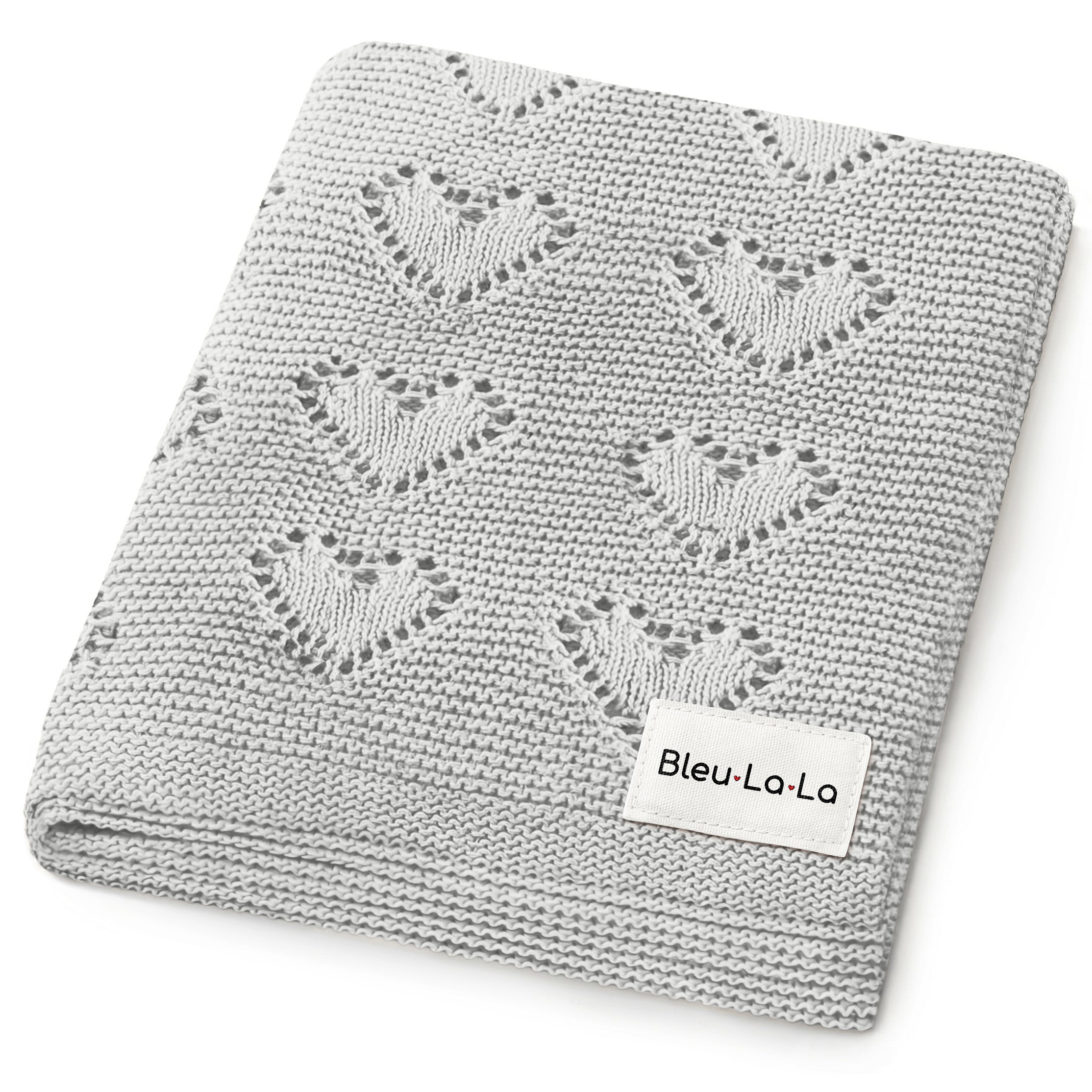 100% Cotton Luxury Knit Heart Swaddle Baby Blanket