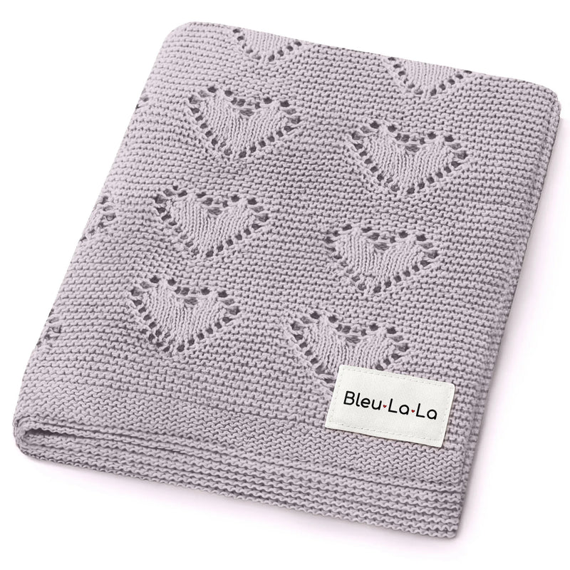 100% Cotton Luxury Knit Heart Swaddle Baby Blanket - BIG FRENCHIES