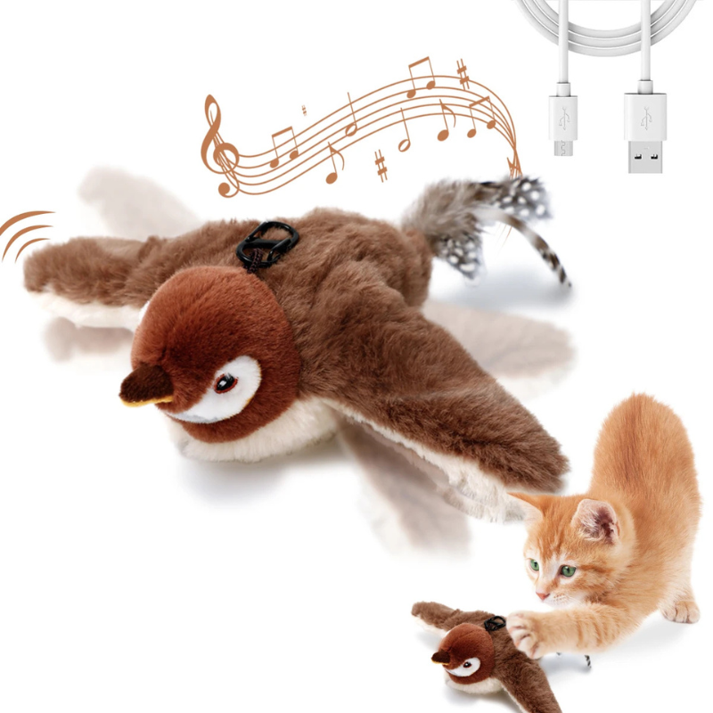 Flapping Bird Cat Toy – Interactive Catnip Plush - BIG FRENCHIES