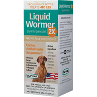 Puppy Dog Durvet Liquid Wormer 2x Puppies Adult Dogs 8 Oz. Hookworms Roundworms Safe