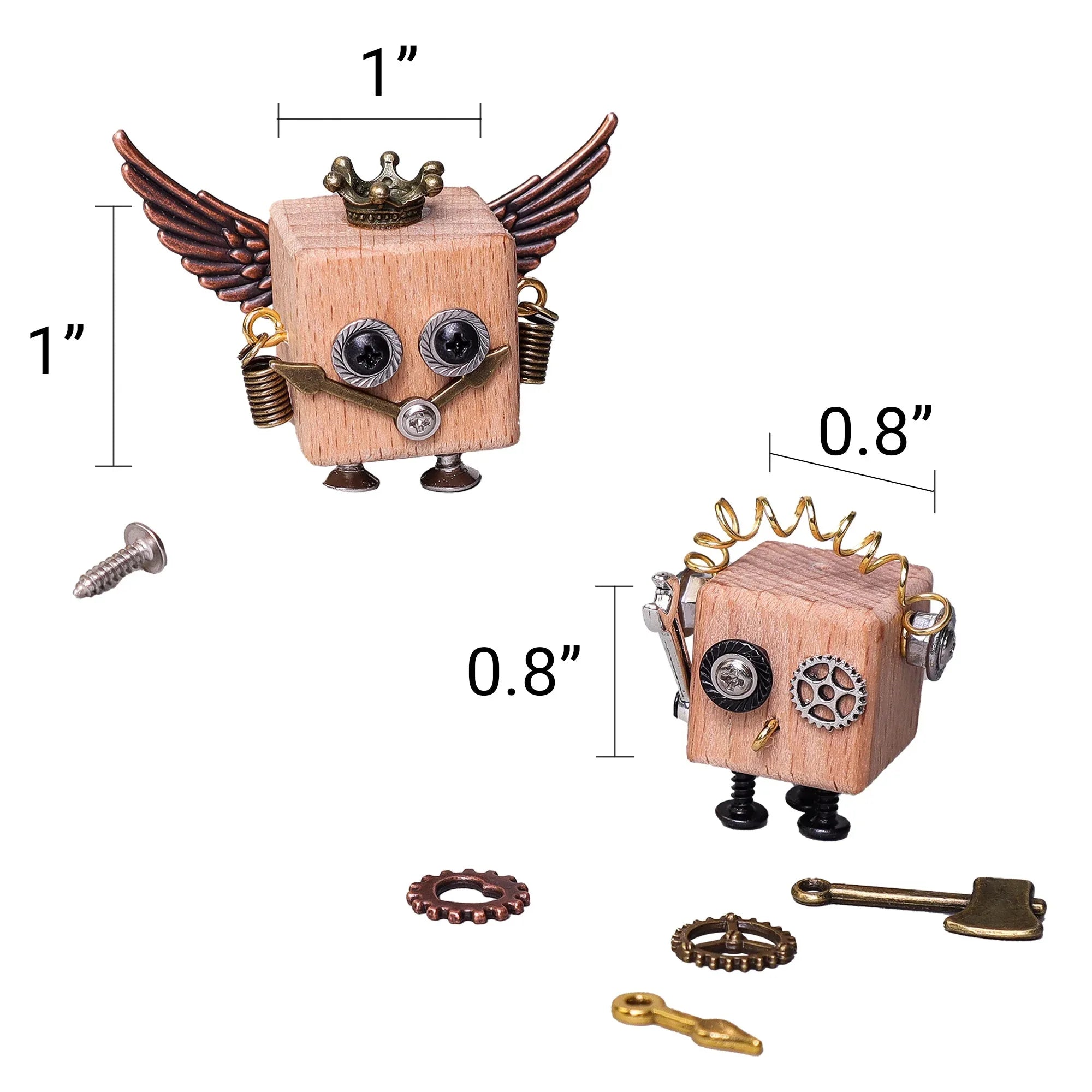 DIY Timberbot Kit – Build 2 Wooden Robots, Make Keychains & Necklaces - BIG FRENCHIES