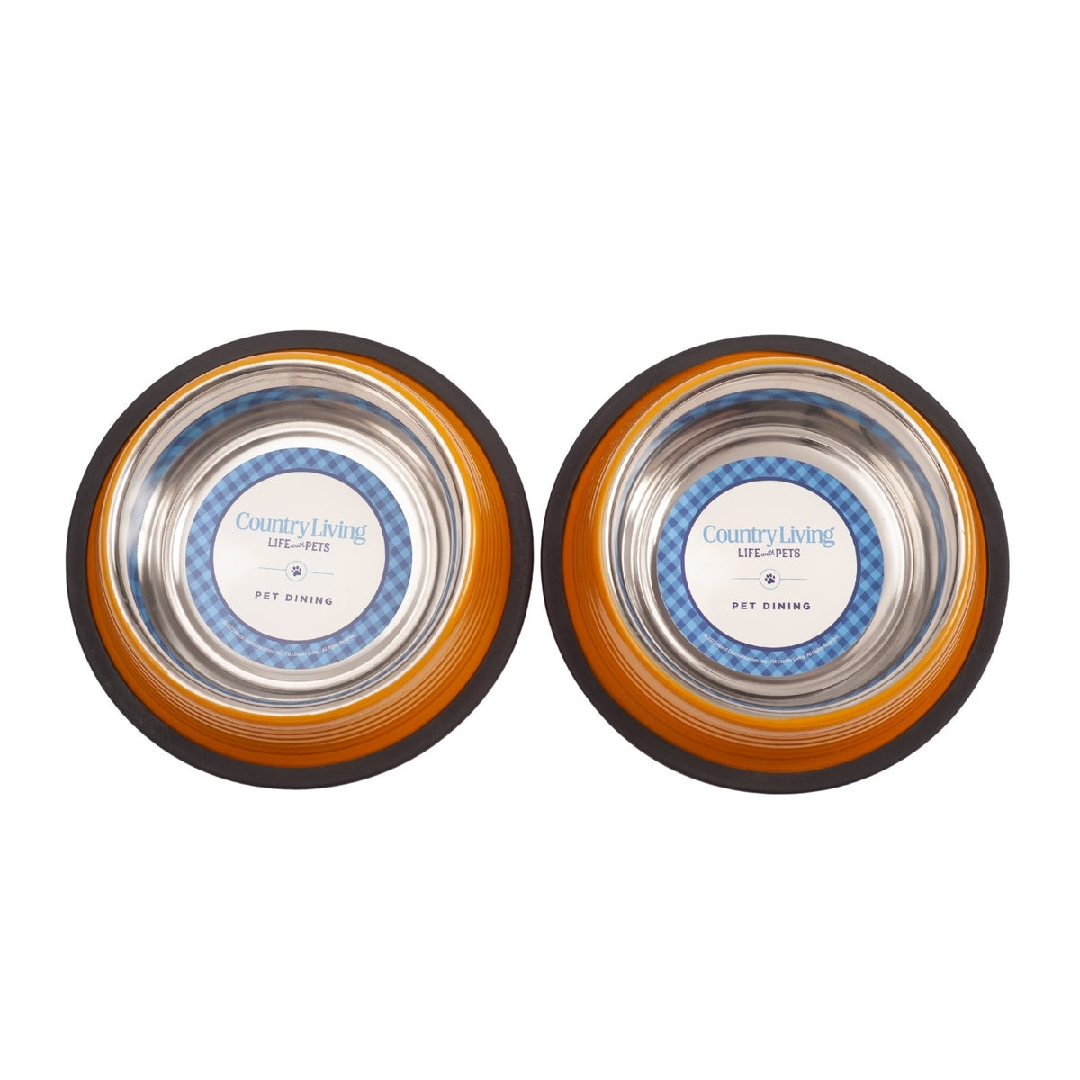 Country Living Set of 2 Ribbed Non-Slip Pet Bowls – Golden Yellow - BIG FRENCHIES