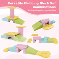 10-Piece Foam Climbing Toys for Toddlers Soft Foam PU Leather Building Blocks